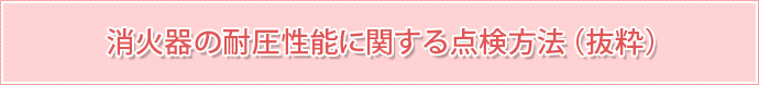 消火器の耐圧性能に関する点検方法（抜粋）